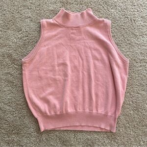 Petite Sophisticate Vintage Sleeveless Mock Neck Knit Tank